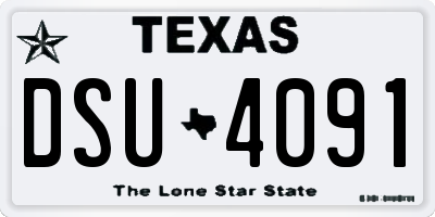 TX license plate DSU4091