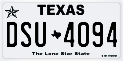 TX license plate DSU4094