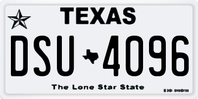 TX license plate DSU4096