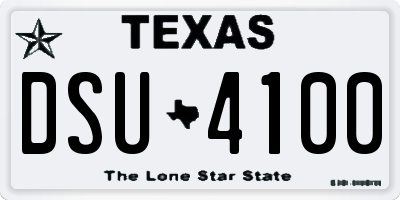 TX license plate DSU4100