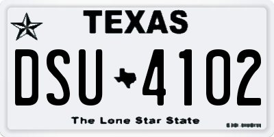 TX license plate DSU4102