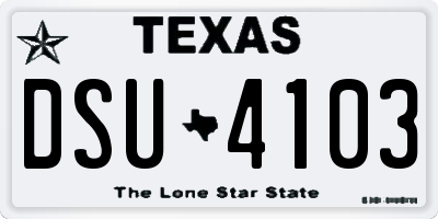 TX license plate DSU4103