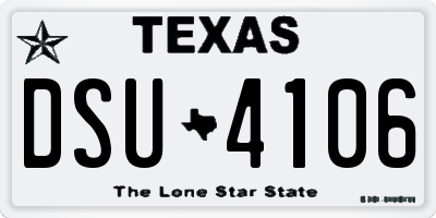 TX license plate DSU4106