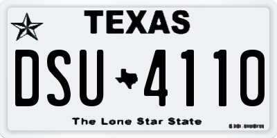 TX license plate DSU4110