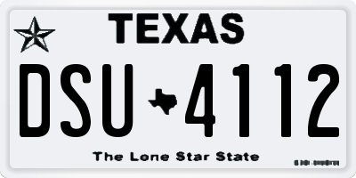 TX license plate DSU4112
