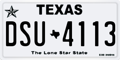 TX license plate DSU4113