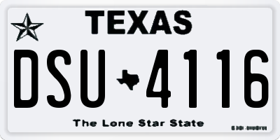 TX license plate DSU4116