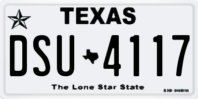 TX license plate DSU4117
