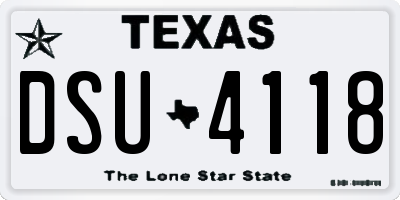 TX license plate DSU4118