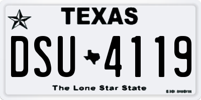 TX license plate DSU4119