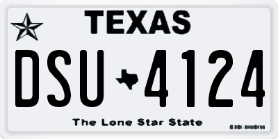 TX license plate DSU4124