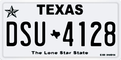 TX license plate DSU4128