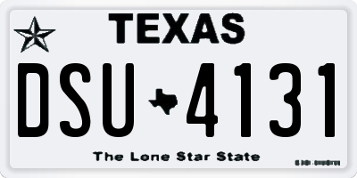 TX license plate DSU4131