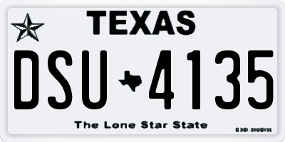 TX license plate DSU4135