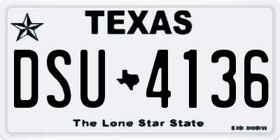 TX license plate DSU4136