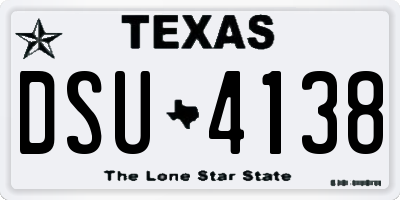 TX license plate DSU4138