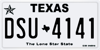 TX license plate DSU4141