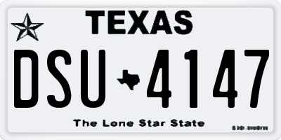 TX license plate DSU4147