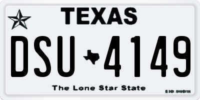 TX license plate DSU4149