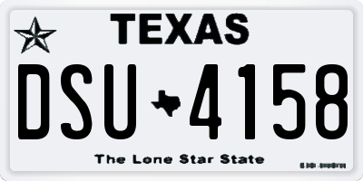 TX license plate DSU4158