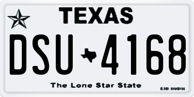 TX license plate DSU4168