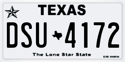 TX license plate DSU4172