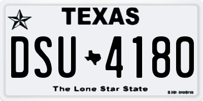 TX license plate DSU4180