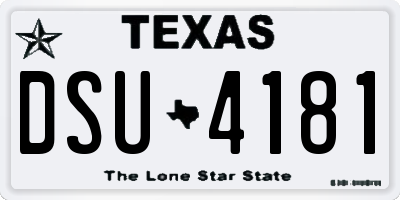 TX license plate DSU4181