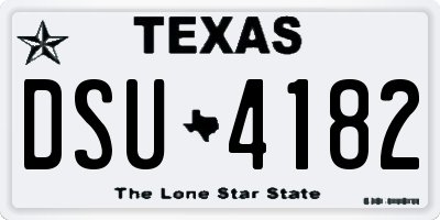 TX license plate DSU4182