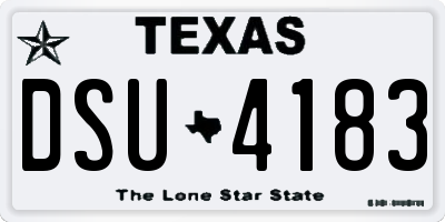 TX license plate DSU4183