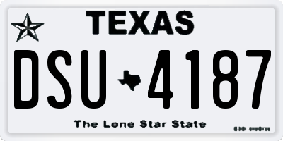 TX license plate DSU4187