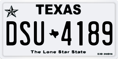 TX license plate DSU4189