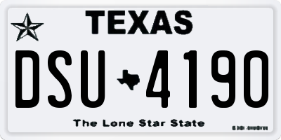 TX license plate DSU4190