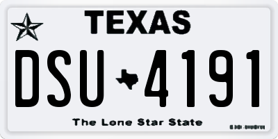 TX license plate DSU4191
