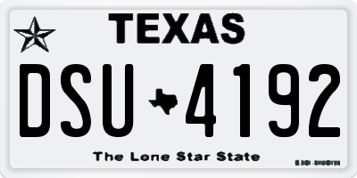 TX license plate DSU4192