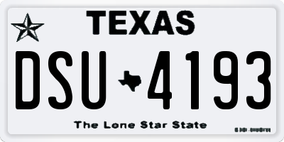 TX license plate DSU4193