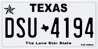 TX license plate DSU4194
