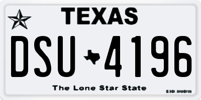 TX license plate DSU4196