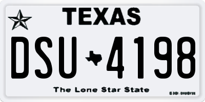 TX license plate DSU4198