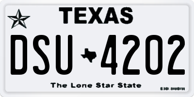 TX license plate DSU4202