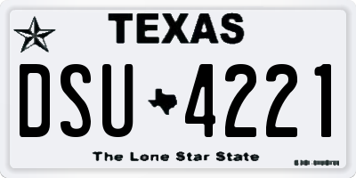 TX license plate DSU4221