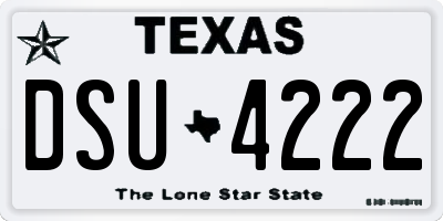 TX license plate DSU4222