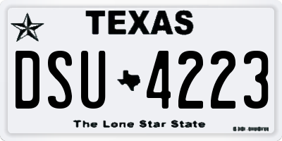 TX license plate DSU4223