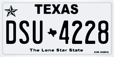 TX license plate DSU4228