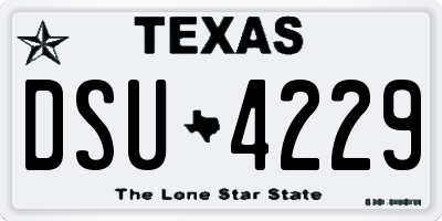 TX license plate DSU4229