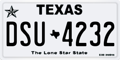 TX license plate DSU4232