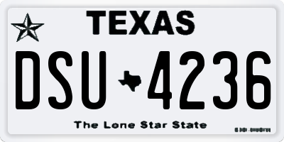 TX license plate DSU4236