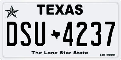 TX license plate DSU4237