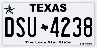 TX license plate DSU4238