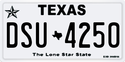 TX license plate DSU4250